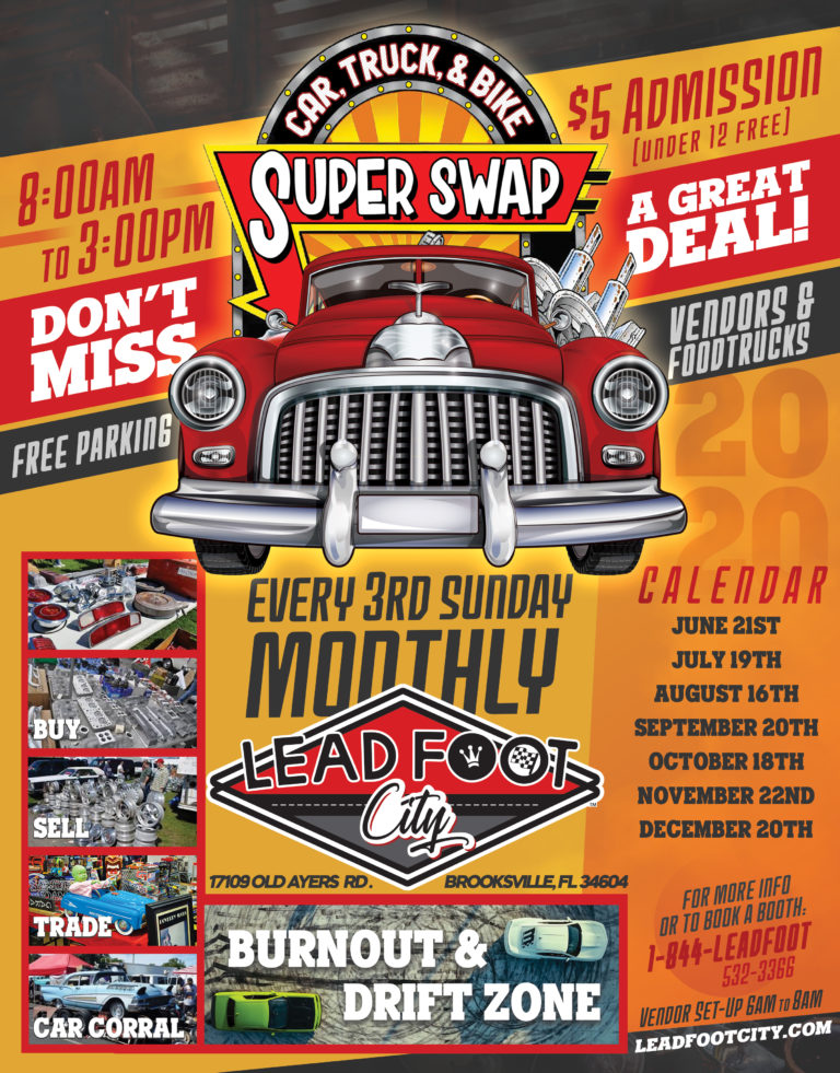Lead Foot City Super Swap Meet Events with Cars
